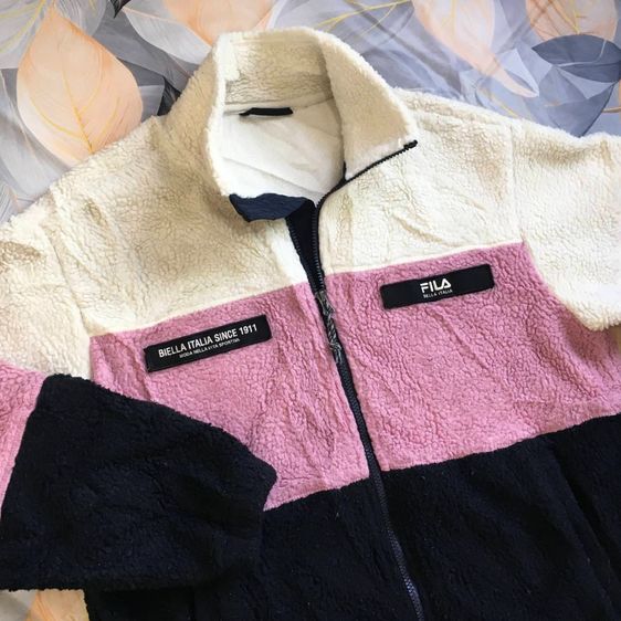 FILA Biella Italia Fleece เสื้อแจ็คเก็ตขนแกะ สี Color Block สุดละมุน รูปที่ 6