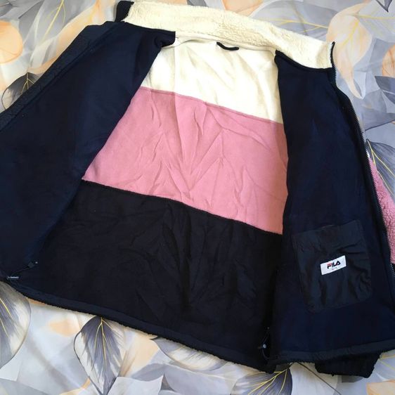 FILA Biella Italia Fleece เสื้อแจ็คเก็ตขนแกะ สี Color Block สุดละมุน รูปที่ 7