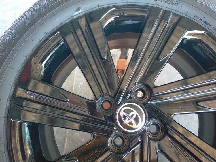 แม็กโตโยต้า ขอบ16 สีอบpowder coat พร้อมยางดันลอป 195 60 16 ปี22 ยางสวยทุกเส้นใส่ vios yaris รูปที่ 5