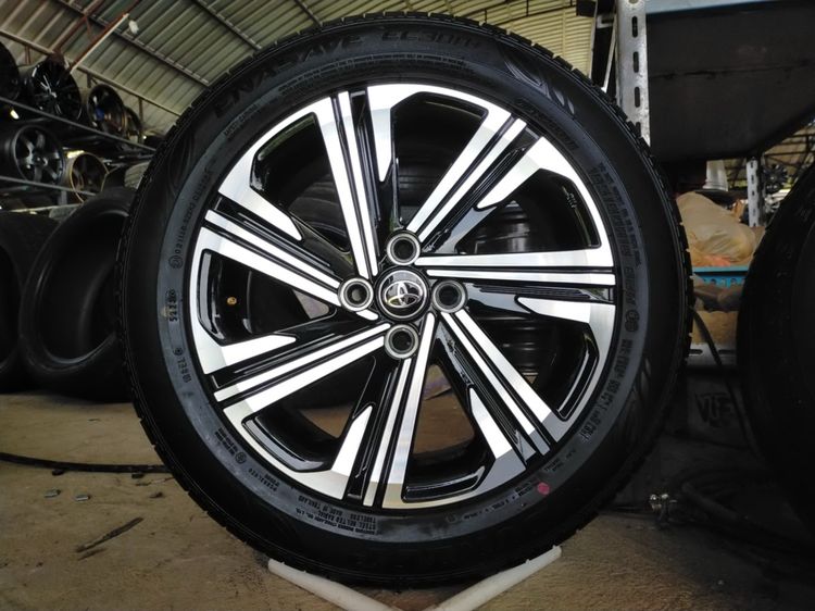 แม็กโตโยต้า ขอบ16 ป้ายแดงสีเดิม พร้อมยางดันลอป 185 60 16 ปี23 ยางมีตุ่มหน้ายางทุกเส้น ใส่ yaris vios รูปที่ 3