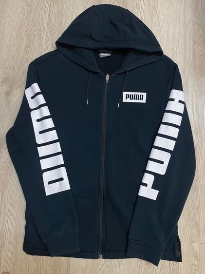 เสื้อ Puma แบบฮู้ดซิบ โลโก้ กรม