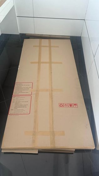 ประตู Parazzo สีครีมคาดดำ ขนาด 90x200 CM ไม่เจาะลูกบิด รูปที่ 3