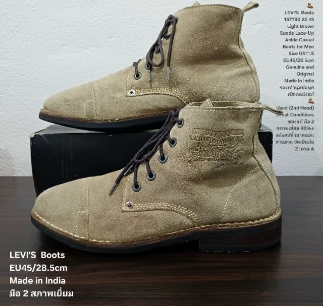 LEVI'S BOOTS, Men's 11.5US 45EU(28.5cm) Genuine and Original ของแท้ มือ 2 สภาพเยี่ยม, รองเท้า LEVI'S หนังแท้สวย พื้นเต็ม ตำหนิเล็กน้อย รูปที่ 3