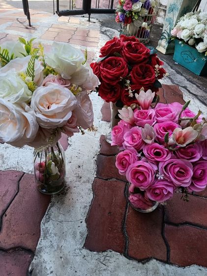 ดอกกุหลาบพร้อมกระถาง ประดิษฐ์เกรดพรีเมี่ยม รูปที่ 13