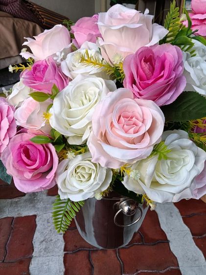 ดอกกุหลาบพร้อมกระถาง ประดิษฐ์เกรดพรีเมี่ยม รูปที่ 7