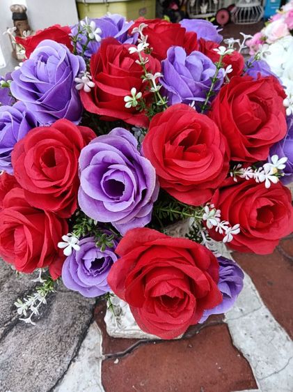 ดอกกุหลาบพร้อมกระถาง ประดิษฐ์เกรดพรีเมี่ยม รูปที่ 3