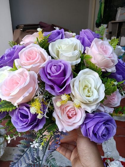 ดอกกุหลาบพร้อมกระถาง ประดิษฐ์เกรดพรีเมี่ยม รูปที่ 6