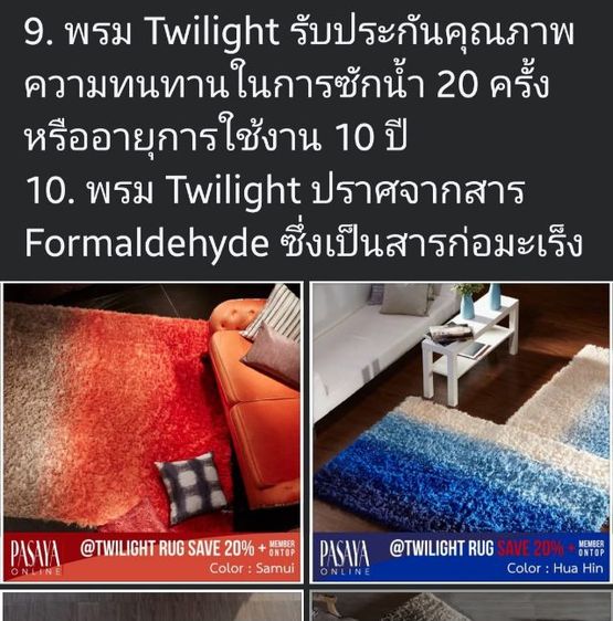🅿️ASAY🅰️ พรมตกแต่งธรรมชาติสวย ดีไซน์สุดหรู ไม่ผ่านการใช้งาน รูปที่ 16