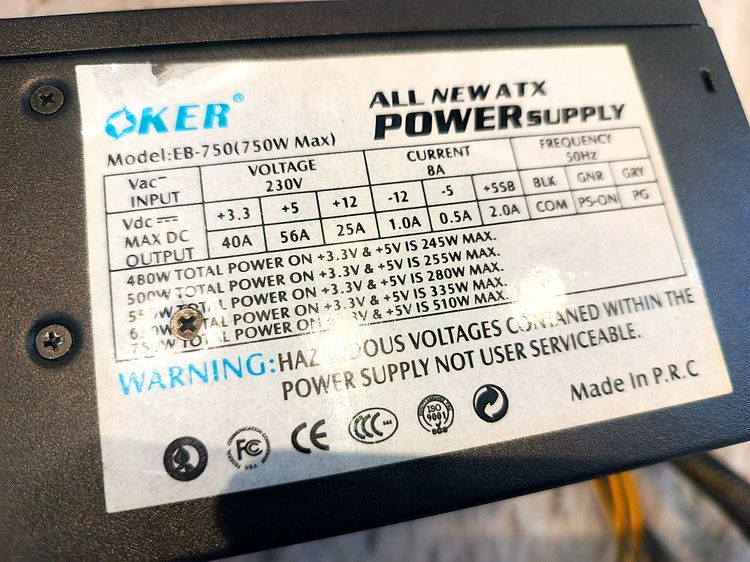 OKER PowerSupply 750W (MAX) รูปที่ 5