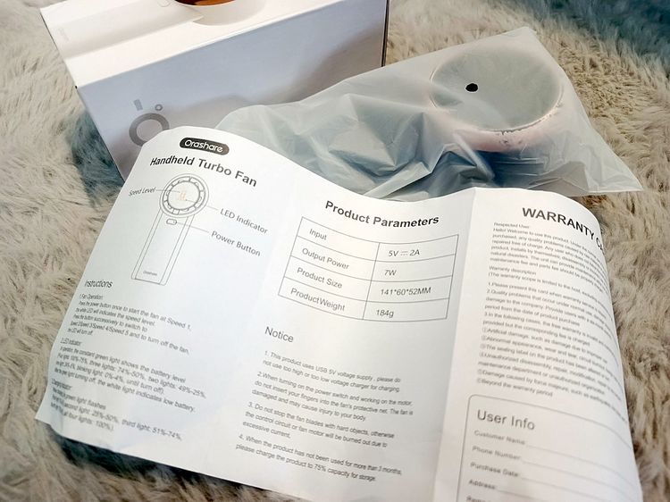 พัดลมพกพาขนาดเล็กปรับแรงลมได้ 5 speed รูปที่ 7