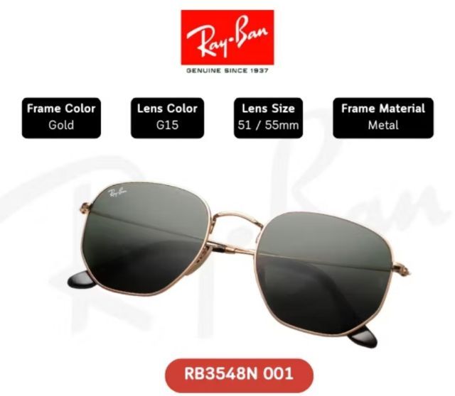 แว่นตา Ray-Ban RB3548N 912443 Size 51MM แท้มือหนึ่ง