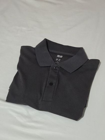ดำ EU 42 แขนสั้น เสื้อโปโล อื่นๆ ส่งต่อเสื้อ Uniqlo AIRism Cotton Polo ไซต์ M