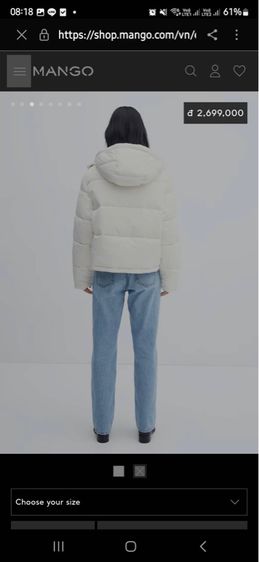 ใหม่ เสื้อแจ็ตเก็ตกันหนาว MNG แท้ สีขาว  รูปที่ 5