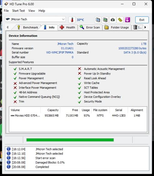 ขาย HDD  ความจุ 1 Tb 2 ลูกๆ ละ 400 บาท รวมส่ง รูปที่ 5