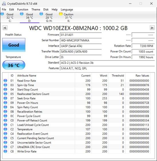 ขาย HDD  ความจุ 1 Tb 2 ลูกๆ ละ 400 บาท รวมส่ง รูปที่ 2