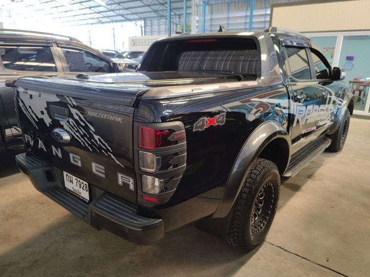 Ford Ranger 2018 2.0 Bi-Turbo 4WD Wildtrak Pickup ดีเซล ไม่ติดแก๊ส เกียร์อัตโนมัติ ดำ รูปที่ 3