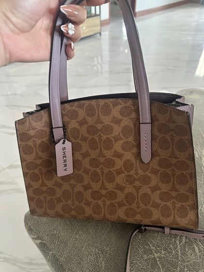 หญิง ม่วง หนังแท้ กระเป๋าCoach ของแท้ 