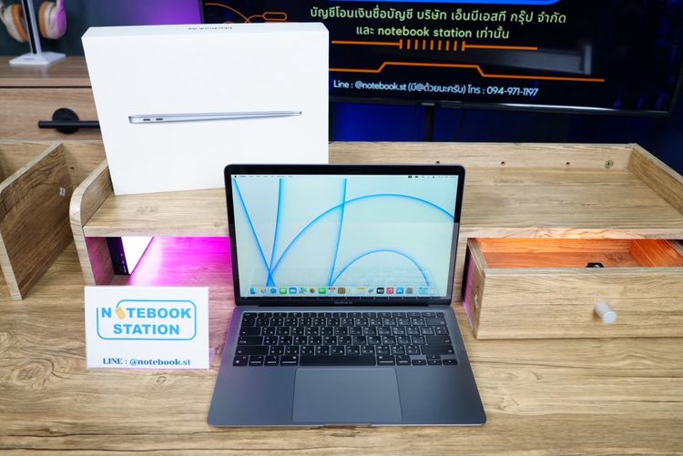 APPLE Macbook Air 13 (2020) M1 Ram8 SSD256 จอ13.3 ความชัดระดับ2k Cycle count 58 ครั้ง เครื่องพร้อมใช้งาน ขายถูกเพียง 15,990.- ครบกล่อง