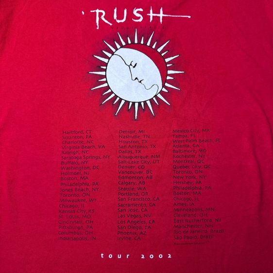 เสื้อยืด RUSH Tour 2002 Size M รูปที่ 7