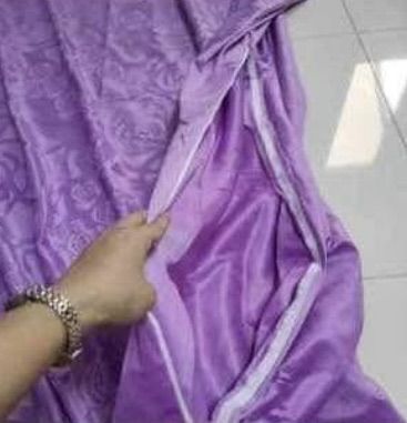 ผ้าปูที่นอนและปลอกผ้าห่มลายดอกกุหลาบสีม่วง รูปที่ 3