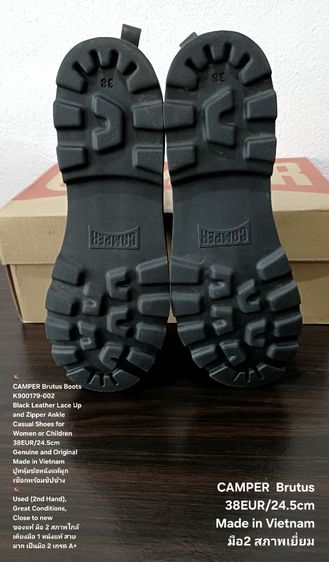 CAMPER Brutus Boots, Women's 38EU(24.5cm) Original ของแท้ มือ 2 สภาพใกล้เคียงมือ 1, รองเท้าบู้ท CAMPER หนังแท้ พื้นเต็ม ไม่มีตำหนิใดๆ สวยมาก รูปที่ 10