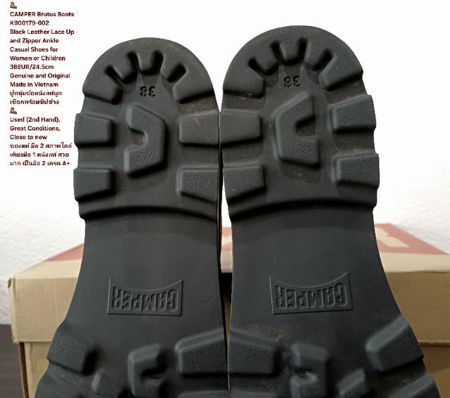 CAMPER Brutus Boots, Women's 38EU(24.5cm) Original ของแท้ มือ 2 สภาพใกล้เคียงมือ 1, รองเท้าบู้ท CAMPER หนังแท้ พื้นเต็ม ไม่มีตำหนิใดๆ สวยมาก รูปที่ 11