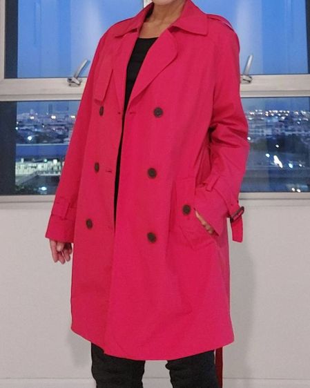 เสื้อโค้ท Trench Coat มือสอง Olivia Hassler สีแดง ไซส์ 95 รูปที่ 2