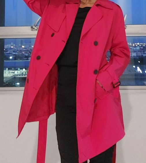 เสื้อโค้ท Trench Coat มือสอง Olivia Hassler สีแดง ไซส์ 95 รูปที่ 3