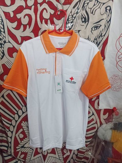 เสื้อโปโลสีขาวส้ม รูปที่ 4