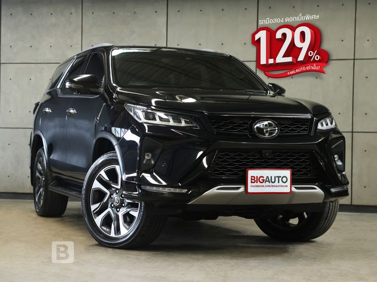 Toyota Fortuner 2021 2.8 Legender 4WD Utility-car ดีเซล ไม่ติดแก๊ส เกียร์อัตโนมัติ ดำ