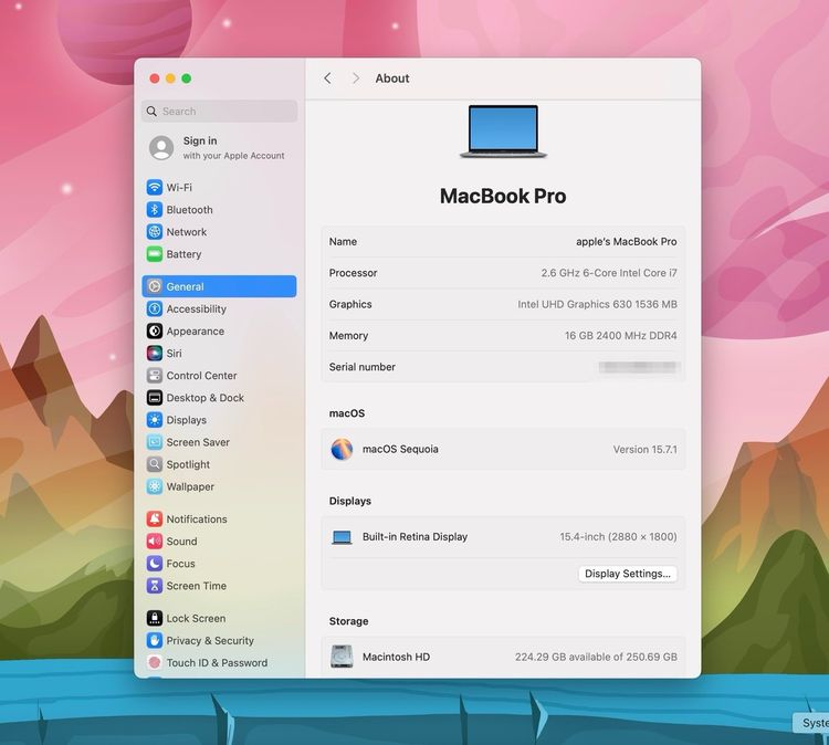MacBook Pro 15-inch,2019 Four Thunderbolt 3 ports Intel Core i7 Ram16GB SSD256GB SpaceGray รูปที่ 13