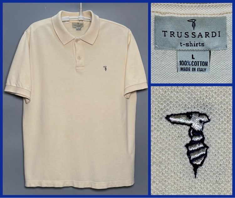 XL แขนสั้น ⚠️MADE IN ITALY‼️เสื้อโปโล TRUSSARIDI ของแท้ โลโก้เด่น