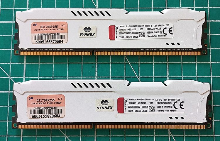 kingston hyper X fury สีขาว DDR3 bus 1600 (4GBx2) ประกัน synnex Jib สภาพใหม่ รูปที่ 2