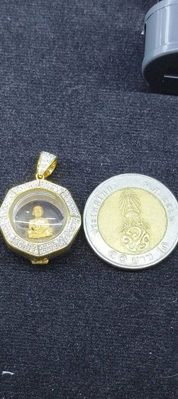 หลวงปู้ทวดทองคำเลี่ยมทองคำประดับเพชร รูปที่ 6