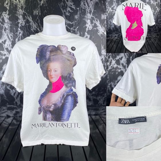 ขาว อื่นๆ แขนสั้น อื่นๆ อื่นๆ เสื้อยืด ZARA แท้ 💯 size วัดจริงขนาด อก 22 ยาว 27.5 นิ้ว สภาพดีมาก ลายสวย เนื้อผ้านิ่มมาก หายากน่าสะสมครับ