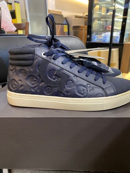 GFore Men 13 Debossed Quarter G Twilight Blue Leather Street Chukka Sneakers รูปที่ 6