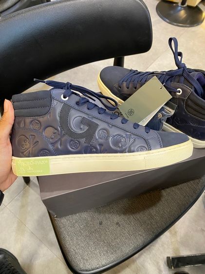 GFore Men 13 Debossed Quarter G Twilight Blue Leather Street Chukka Sneakers รูปที่ 5