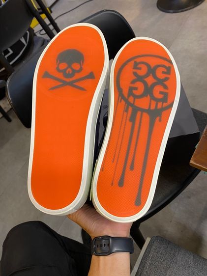 GFore Men 13 Debossed Quarter G Twilight Blue Leather Street Chukka Sneakers รูปที่ 2