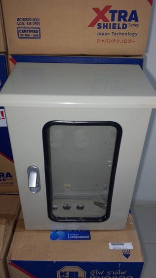 KBJG ตู้ไฟสวิทช์บอร์ดแบบกันฝุ่นกันน้ำฝา 2 ชั้น มีหลังคา (ฝานอกกระจก) ขนาด 300 x 450 x 200 mm