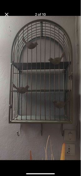 แจกันพร้อมดอกไม้สีบรอนซ์เงิน กับ กรงนกสไตล์วินเทจ รูปที่ 2