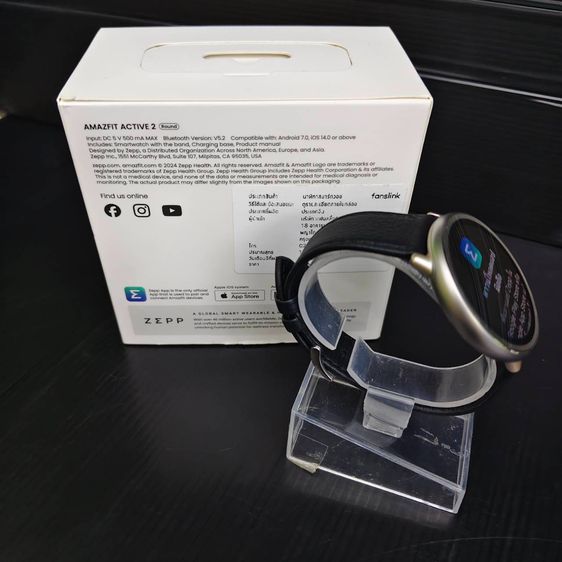 Amazfit Active 2 (Round) สมาร์ทวอทช์ สายหนัง สีดํา สภาพสวย อุปกรณ์ครบ รูปที่ 2