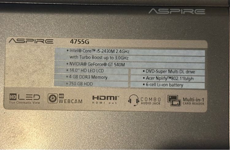 acer aspire 4755g specs รูปที่ 12