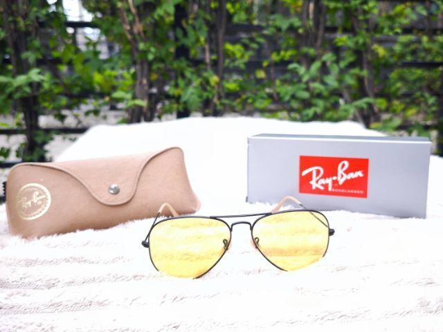 แว่นตากันแดด แว่นกันแดด Ray-Ban RB3025 Aviator ของแท้ เลนส์สีเหลือง 