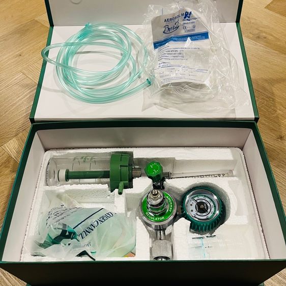 อุปกรณ์เพื่อสุขภาพ เกจ์ออกซิเจน Amerway ครบชุด เหมือนใหม่