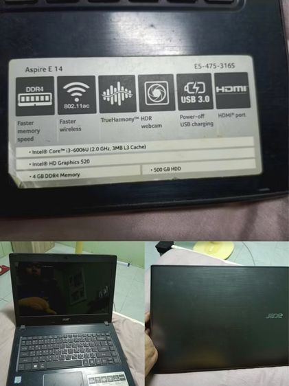 โน้ตบุ๊ก Acer Aspire E 14 รุ่น E5-475-3165 