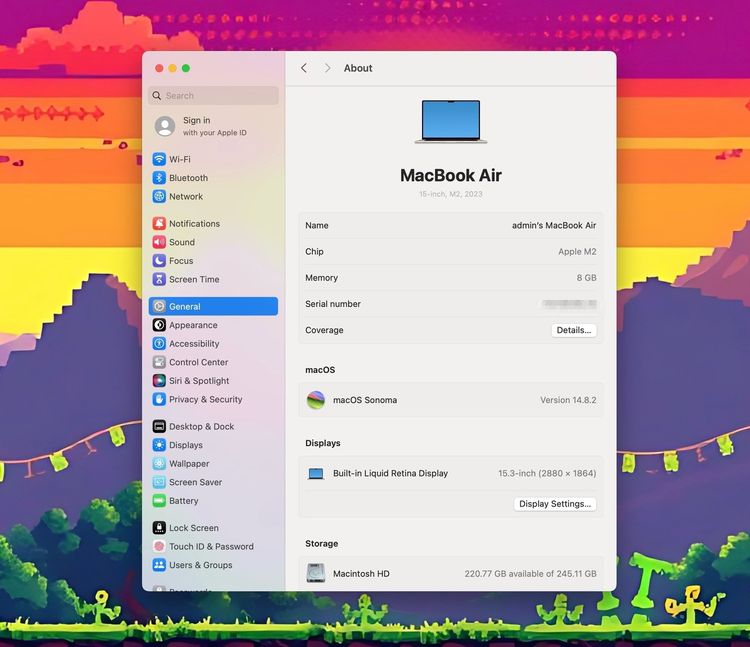 MacBook Air 15-inch M2 2023 Ram8GB SSD256GB Starlight  รูปที่ 12