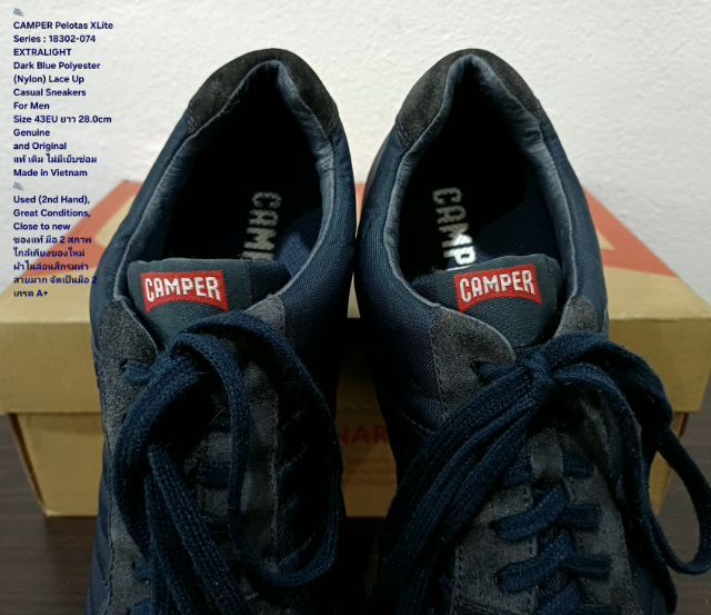 CAMPER Pelotas XLite, Men's 43EU(28.0cm) Original ของแท้ มือ 2 สภาพใกล้เคียงของใหม่, รองเท้า CAMPER ผ้าไนล่อนแต่งด้วยหนังแท้ พื้นเต็ม สวยมาก รูปที่ 8