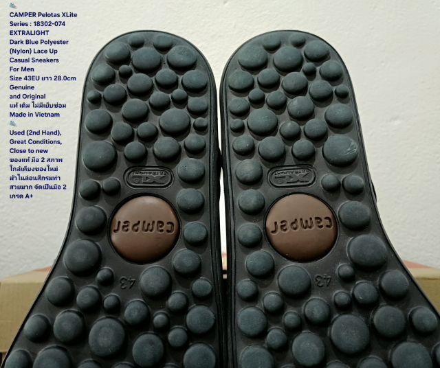 CAMPER Pelotas XLite, Men's 43EU(28.0cm) Original ของแท้ มือ 2 สภาพใกล้เคียงของใหม่, รองเท้า CAMPER ผ้าไนล่อนแต่งด้วยหนังแท้ พื้นเต็ม สวยมาก รูปที่ 11