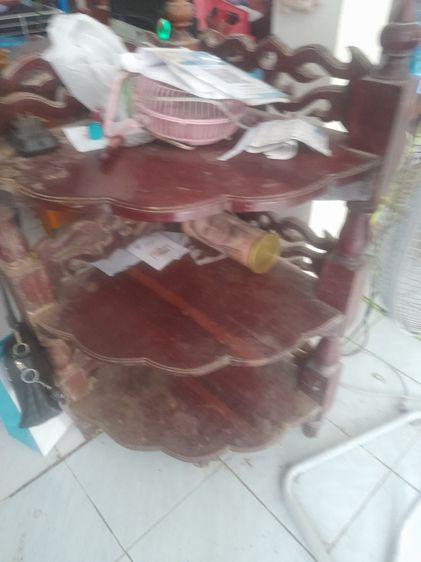 ชั้นวางของไม้มะค่า