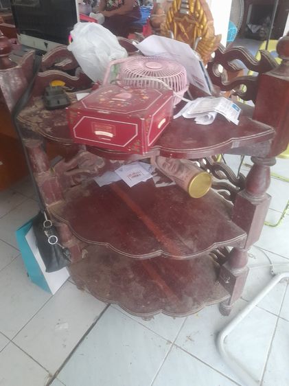 ชั้นวางของไม้มะค่า รูปที่ 4